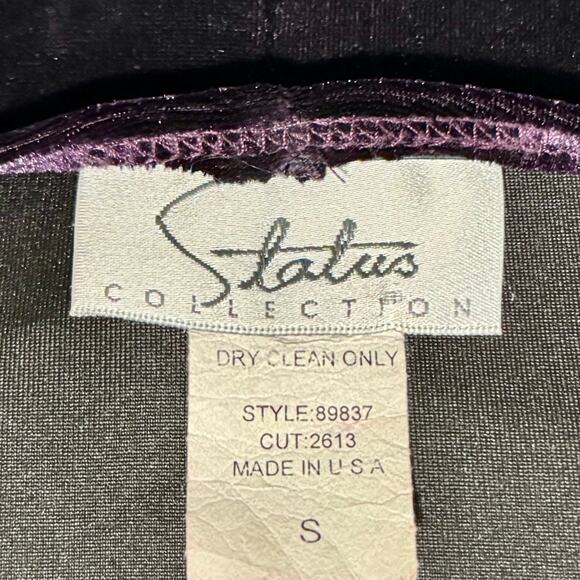 90's Purple Velvet Stretch Gown Size Small Embellished NYE Prom Fairycore‎ Maxi - Picture 7 of 11